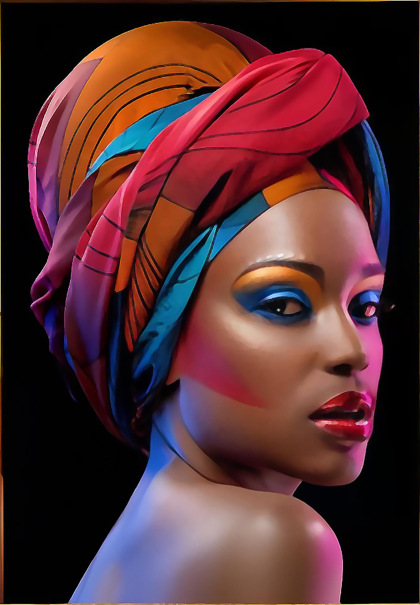 Stampa su Tela Personalizzata – Quadro Artistico Donna Con Turbante Colorato | Arredo Casa e Ufficio Stile Classico