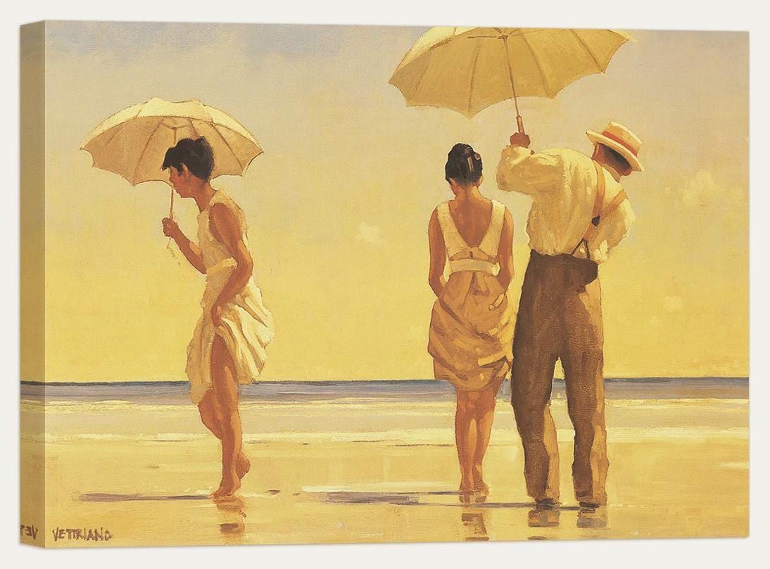 Quadro Stile Vettriano “Mad Dogs” – Stampa su Tela Pittorica Fatta a Mano | Arredo Casa e Ufficio Classico o Moderno