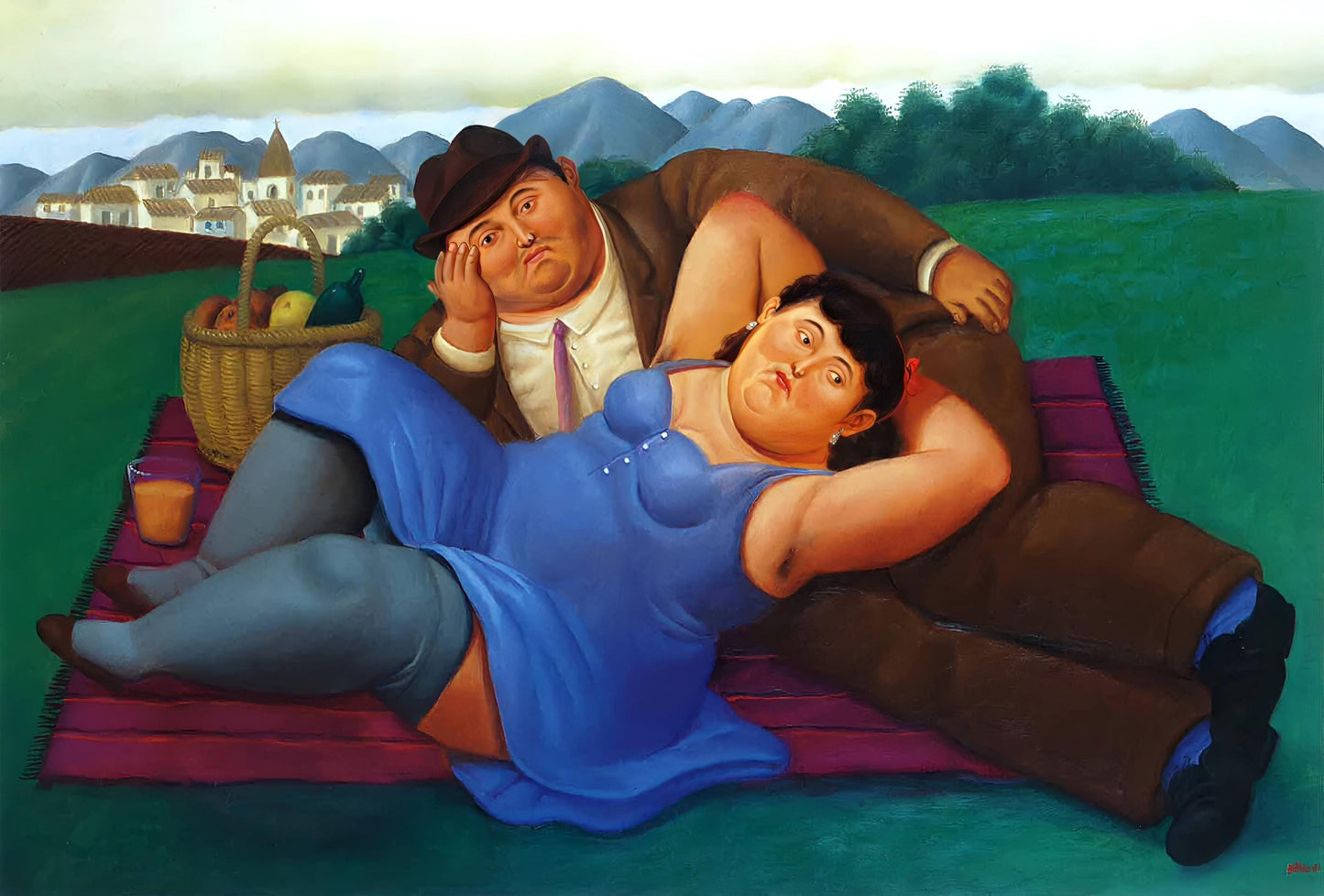 Quadro Botero Picnic – Stampa su Tela Canvas | Arte Murale per Casa o Ufficio | Decorazione Parete Moderna | Made in Italy