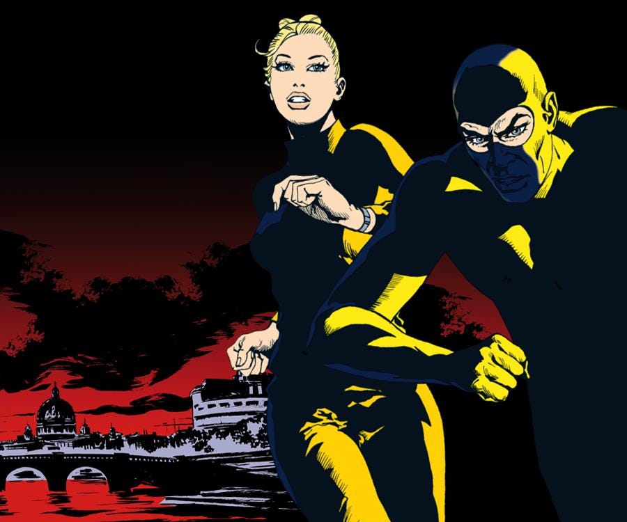 Quadro personalizzabile su Tela Canvas Fatta a Mano ispirato a Diabolik a Roma | Arredo Classico o Moderno per Casa e Ufficio