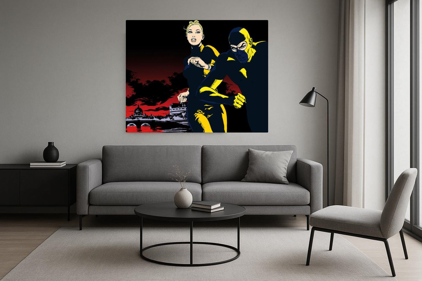 Quadro personalizzabile su Tela Canvas Fatta a Mano ispirato a Diabolik a Roma | Arredo Classico o Moderno per Casa e Ufficio