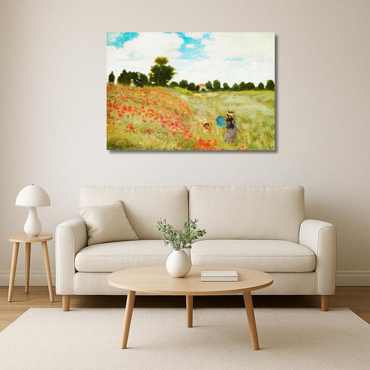 Quadro stampa su Tela canvas ispirato a Monet I Papaveri personalizzato e fatto a mano – Stampa Moderna o Classica per Arredo Casa o Ufficio
