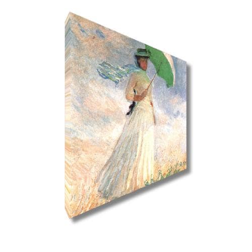 Quadro stampa su Tela canvas ispirato a Monet Donna con ombrellino fatto a mano – Stampa Moderna o Classica per Arredo Casa o Ufficio