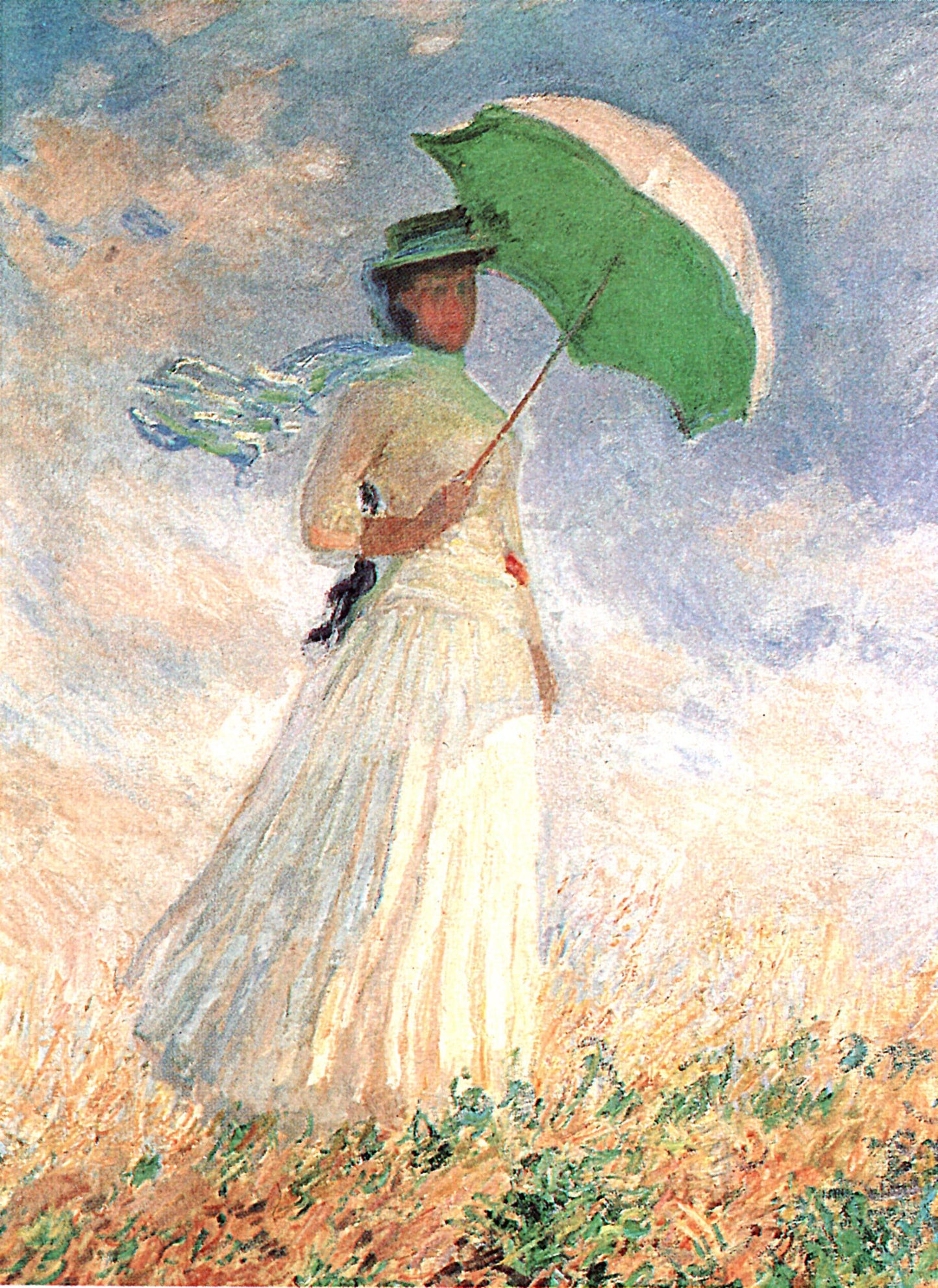 Quadro stampa su Tela canvas ispirato a Monet Donna con ombrellino fatto a mano – Stampa Moderna o Classica per Arredo Casa o Ufficio