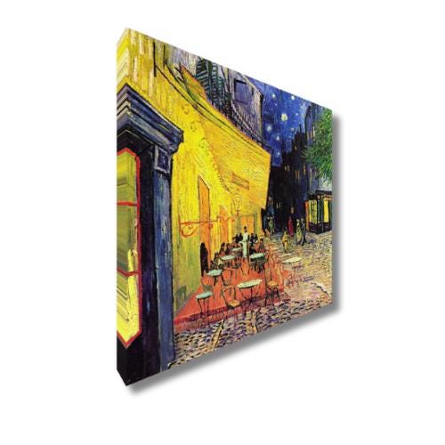 Quadro stampa su Tela canvas ispirato a Van Gogh La Terrazza Del Caffè fatto a mano – Stampa Moderna o Classica per Arredo Casa o Ufficio