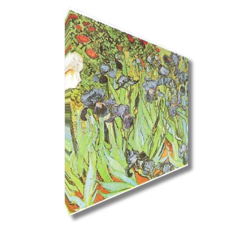 Quadro stampa su Tela canvas ispirato a Van Gogh &quot;Iris&quot; fatto a mano –Stampa Moderna, Classica e Vintage per Arredo Casa o Ufficio