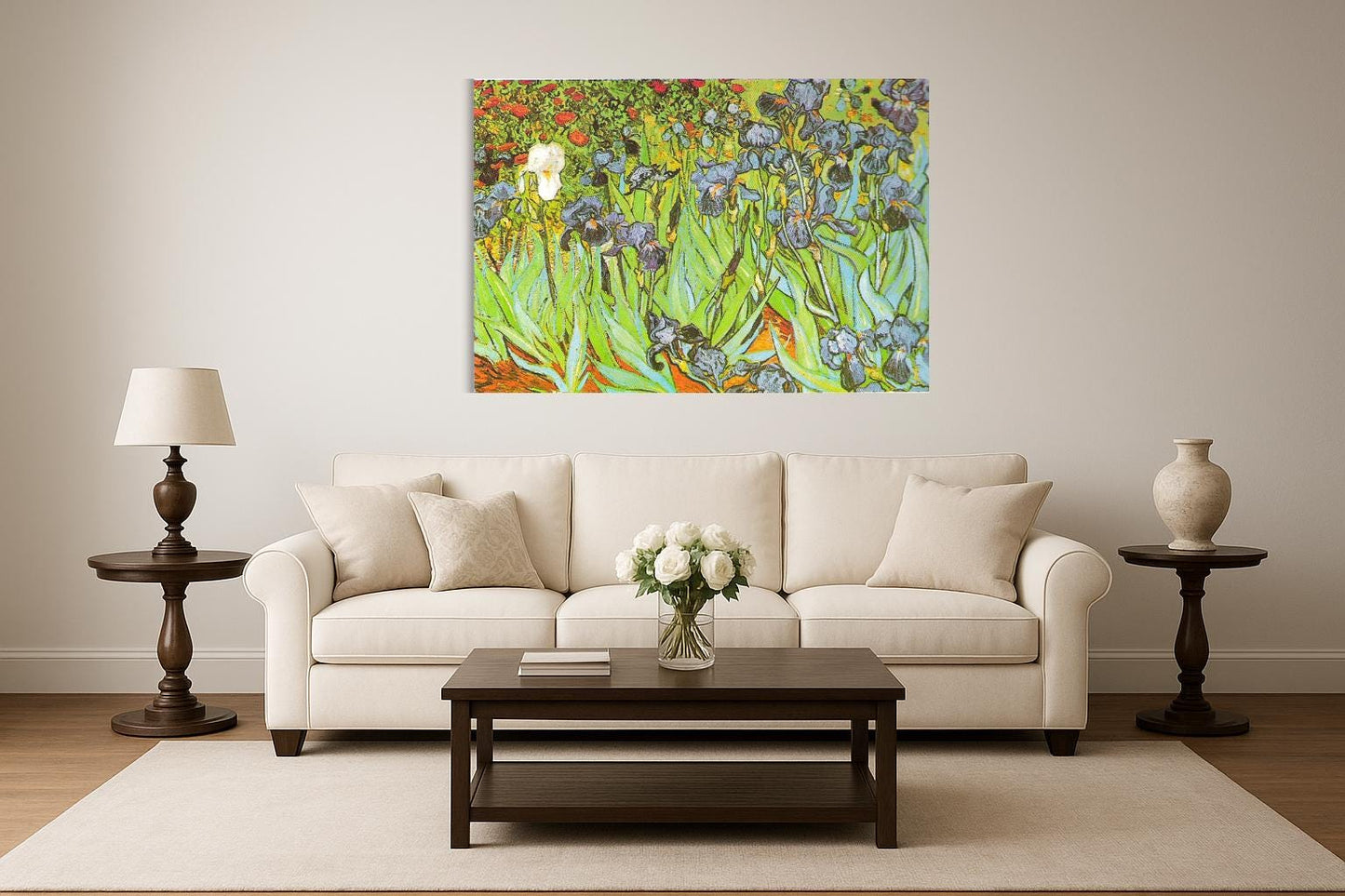Quadro stampa su Tela canvas ispirato a Van Gogh &quot;Iris&quot; fatto a mano –Stampa Moderna, Classica e Vintage per Arredo Casa o Ufficio