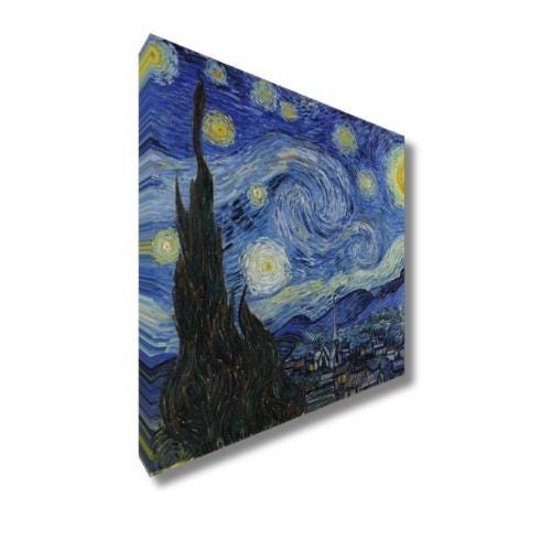 Quadro stampa su Tela canvas ispirato a Van Gogh La Notte Stellata fatto a mano – Stampa Moderna o Classica per Arredo Casa o Ufficio