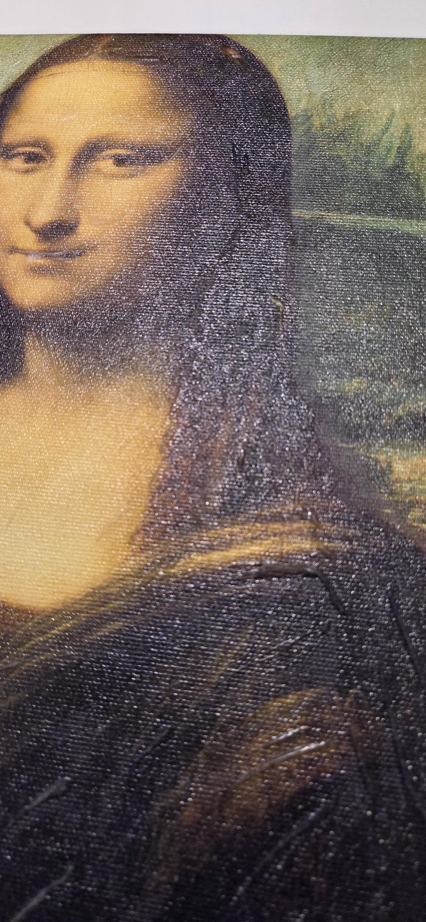 Stampa su Tela Ispirata alla Gioconda Monalisa  | Quadro Artistico a pittura ritoccato a mano per Casa o Ufficio | Arte Moderna e Classica