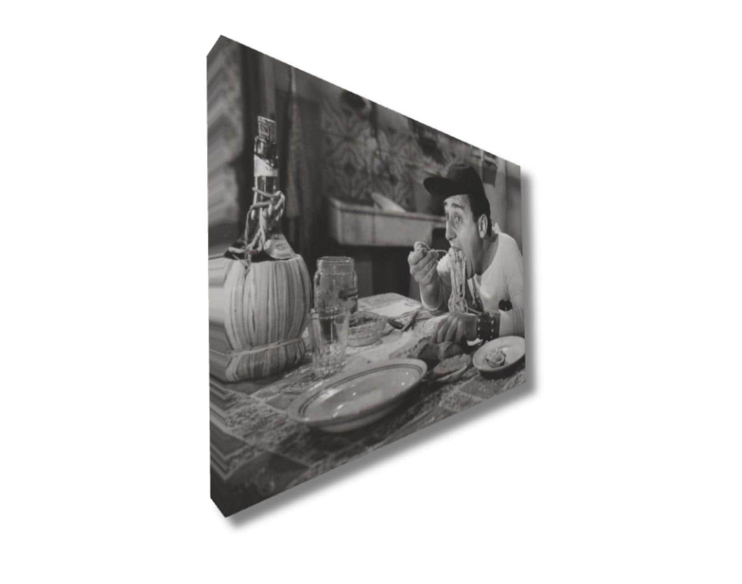 Quadro stampa su Tela canvas Personalizzato Alberto Sordi spaghetti film/movie personaggio – Stampa Vintage per Arredo Casa o Ufficio