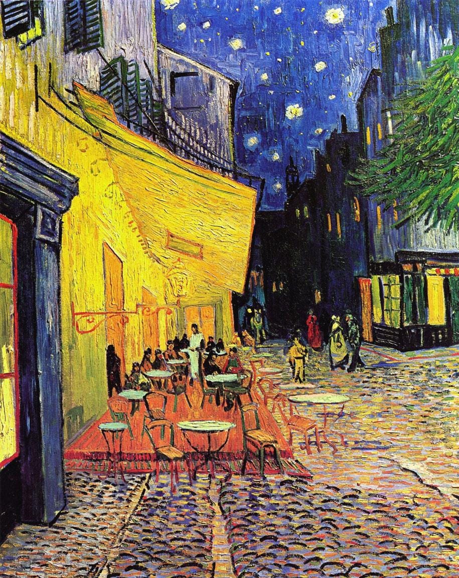 Quadro stampa su Tela canvas ispirato a Van Gogh La Terrazza Del Caffè fatto a mano – Stampa Moderna o Classica per Arredo Casa o Ufficio