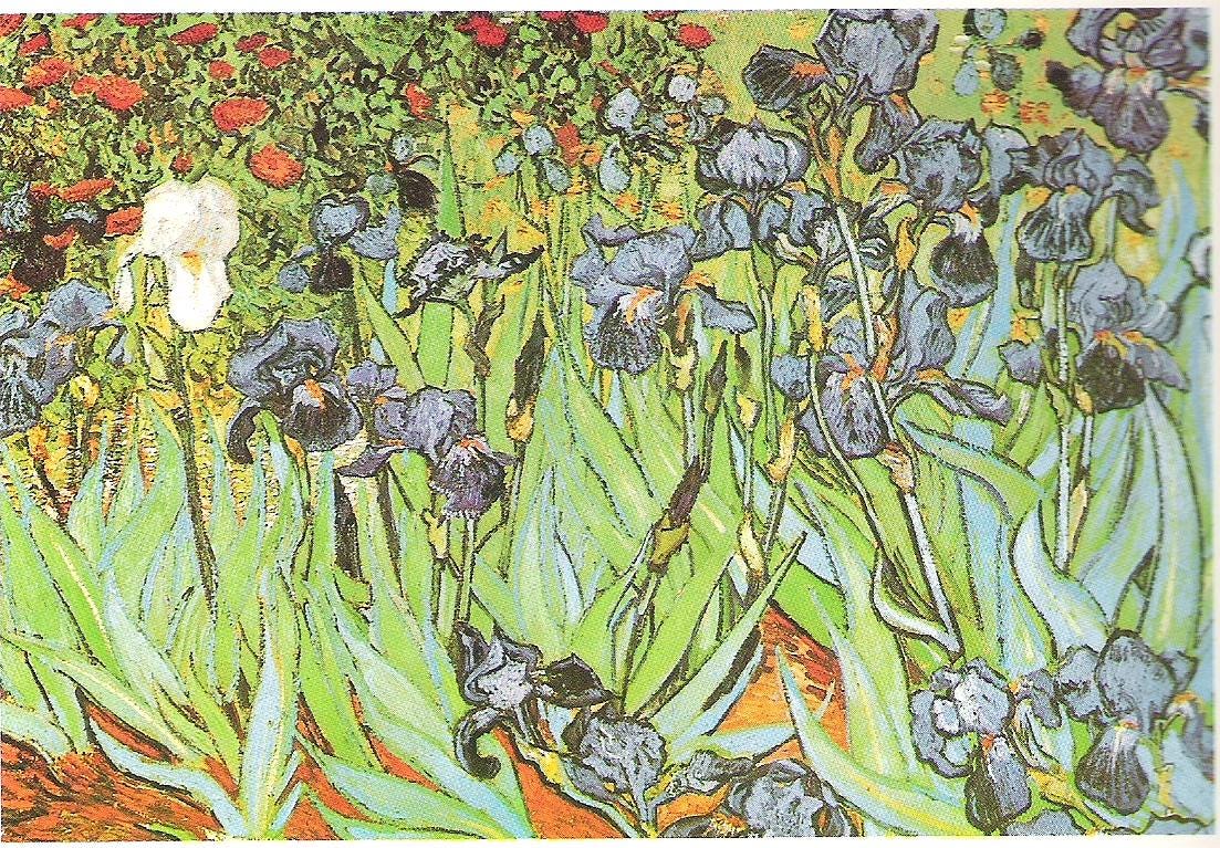 Quadro stampa su Tela canvas ispirato a Van Gogh &quot;Iris&quot; fatto a mano –Stampa Moderna, Classica e Vintage per Arredo Casa o Ufficio