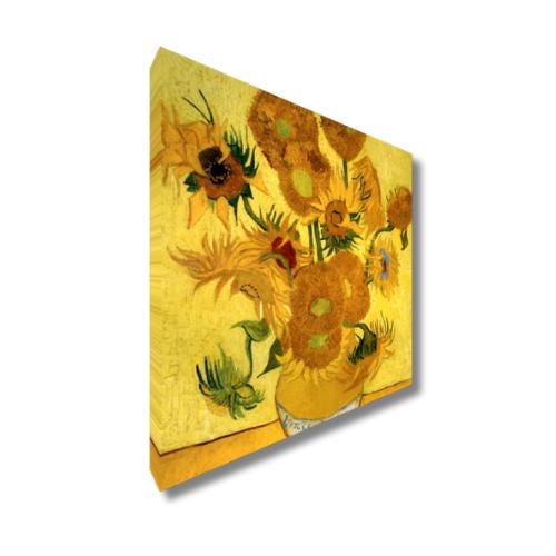 Quadro stampa su Tela canvas ispirato a Van Gogh &quot;Girasoli&quot; fatto a mano –Stampa Moderna, Classica e Vintage per Arredo Casa o Ufficio