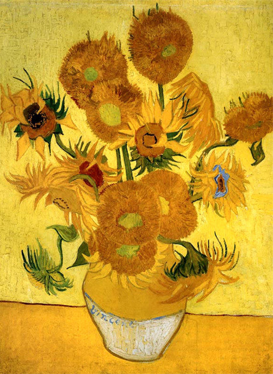 Quadro stampa su Tela canvas ispirato a Van Gogh &quot;Girasoli&quot; fatto a mano –Stampa Moderna, Classica e Vintage per Arredo Casa o Ufficio