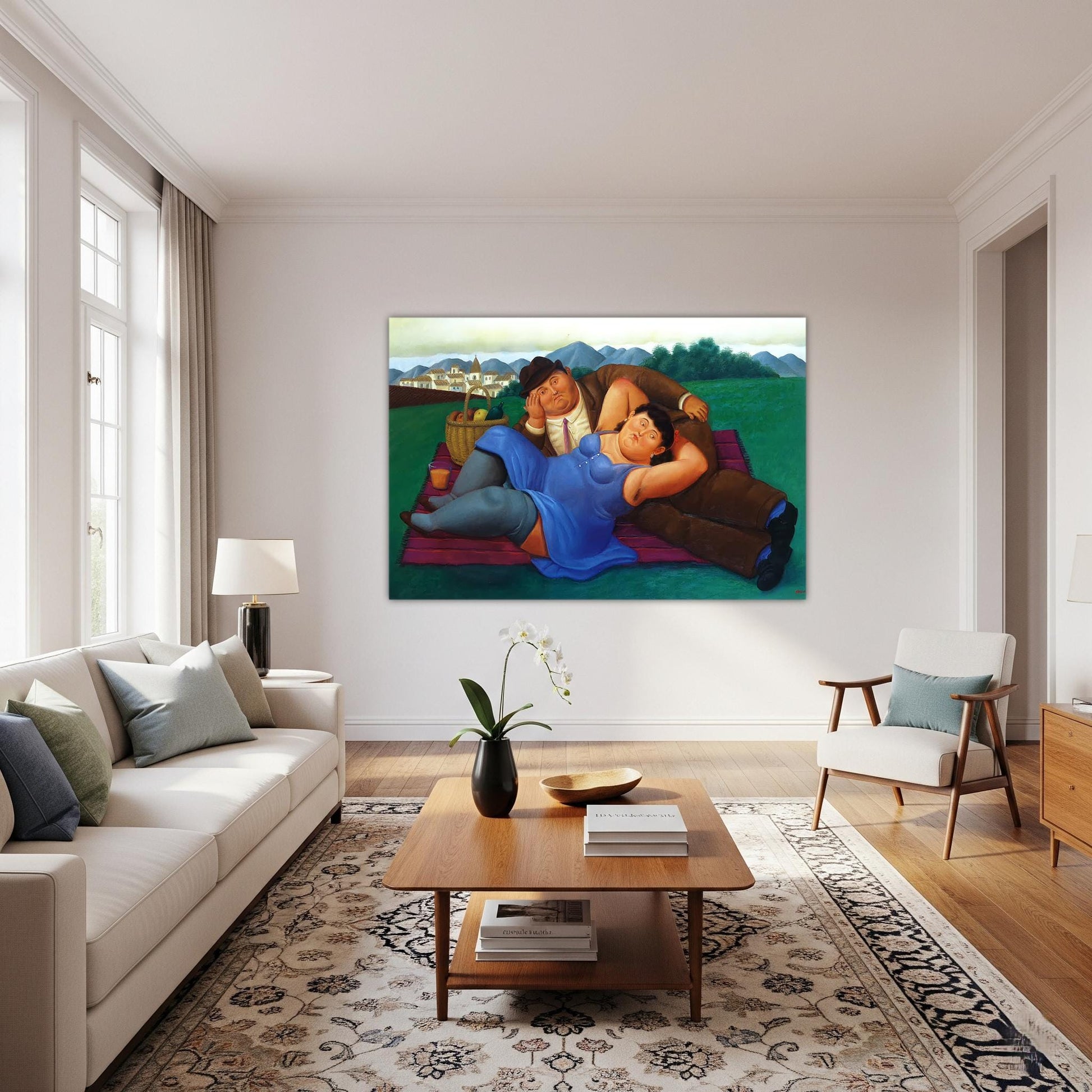 quadro su botero picnic classico per arredamento casa